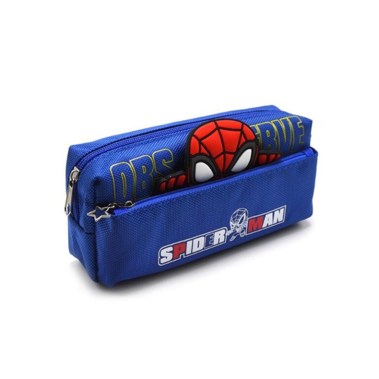 PENCIL CASE POLYESTER 2 ZIPP SPIDER/IRON MAN