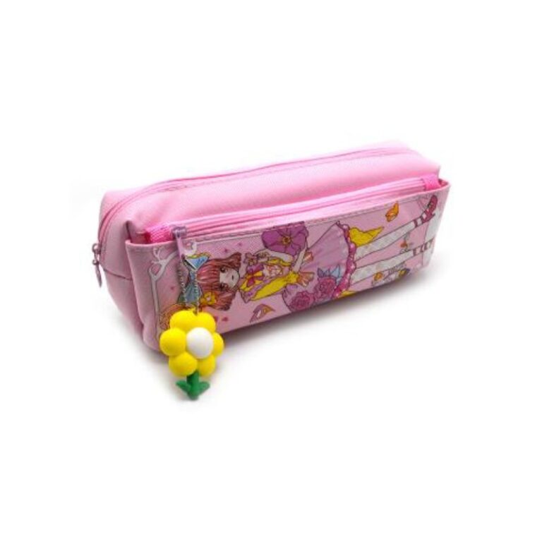 PENCIL CASE POLYESTER 2 ZIPP FLOWER TRAVEL