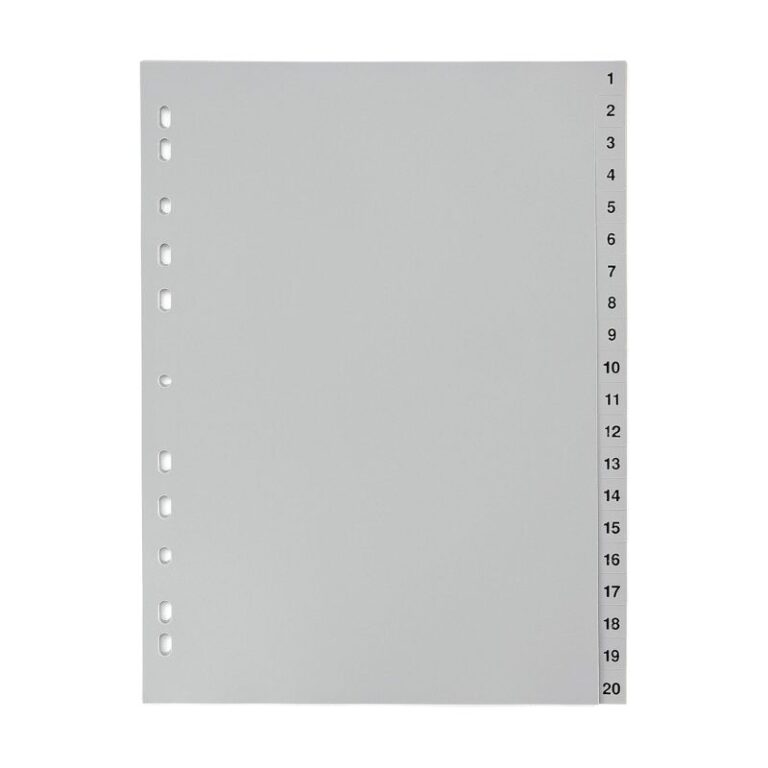 Data Bank Plastic Dividers 1-20 Grey