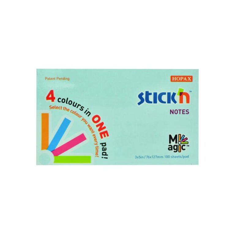 HOPAX STICKN NOTES 76*127MM 4 COULOURS IN 1 100SH