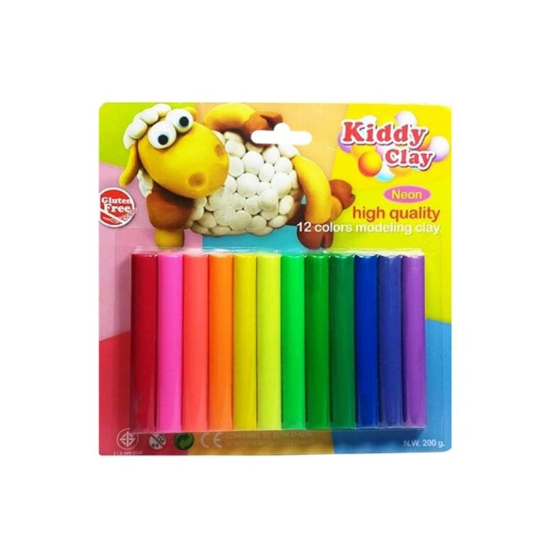 NARA MODELLING CLAY 12 NEON COLOR ROUND STICKS 200G