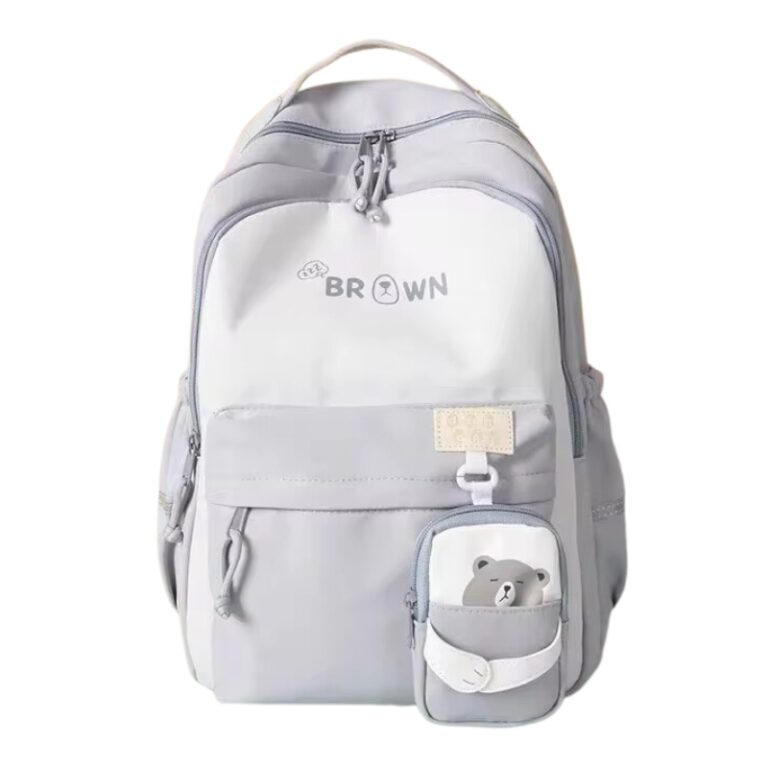 School Teen Backpack Grey Bear