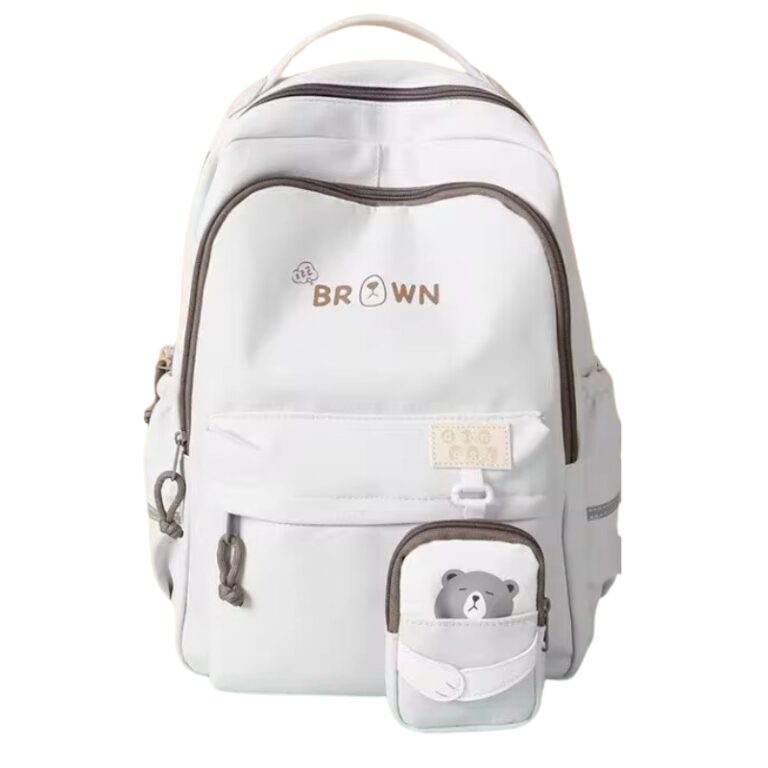 School Teen Backpack White Bear