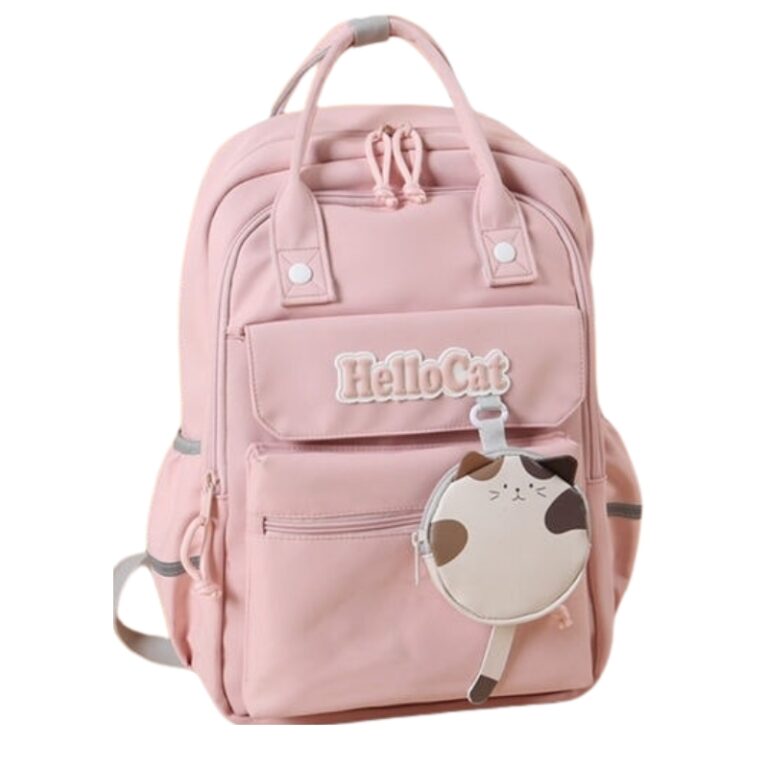 School Teen Backpack Pink Hello Cat