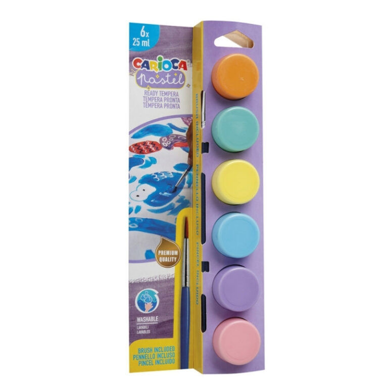 CARIOCA TEMPERA POT PASTEL 25ML BOX OF 6 PCS