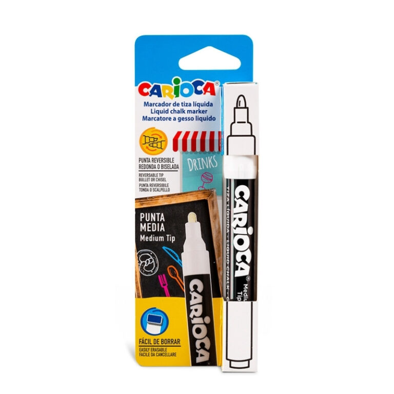 CARIOCA CHALK MARKER WHITE IN BLISTER