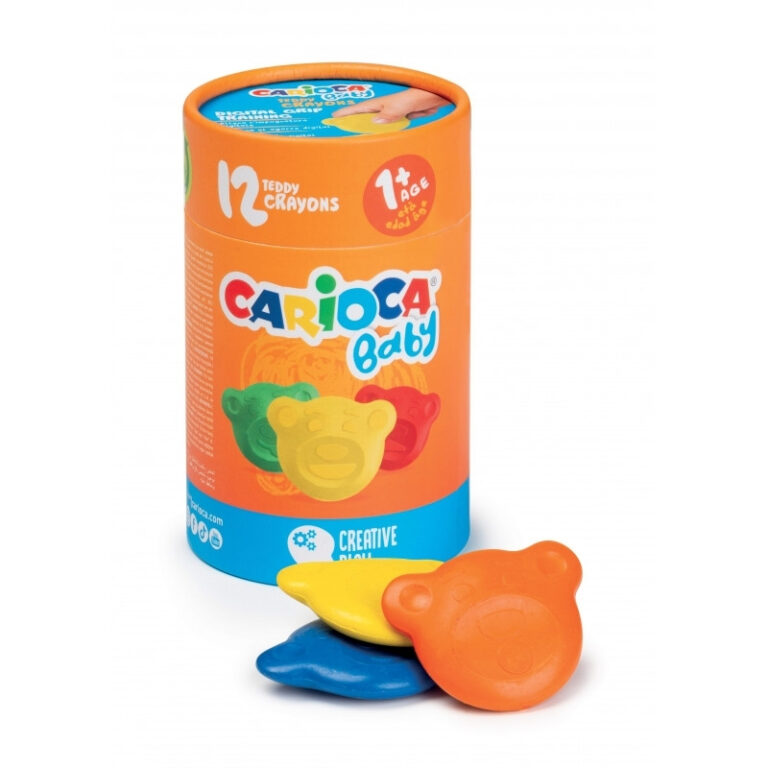 Carioca Baby Paper Tube Box Of 12 Teddy Crayons