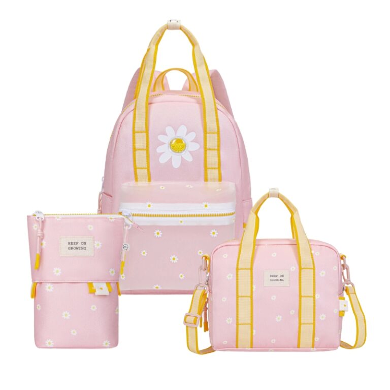 kids School Backpack + Lunch Bag + P.Case Daisy Small