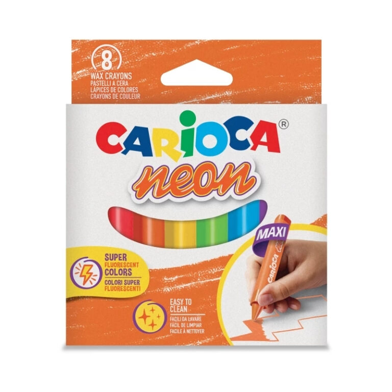 CARIOCA NEON WAX CRAYONS MAXI SET OF 8