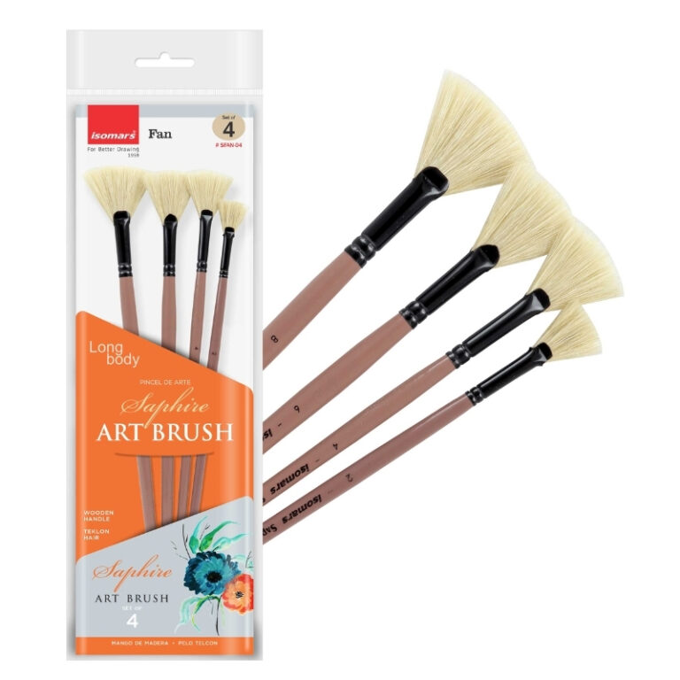 ISOMARS Saphire Paint Brush Fan Set of 4