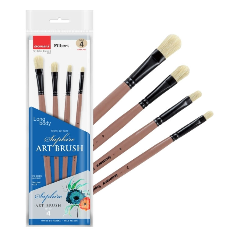 ISOMARS Saphire Paint Brush Filbert Set of 4