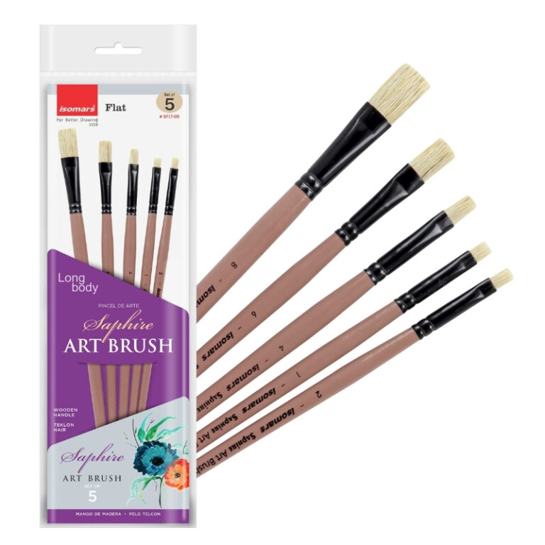 ISOMARS Saphire Paint Brush Flat Set Of 5