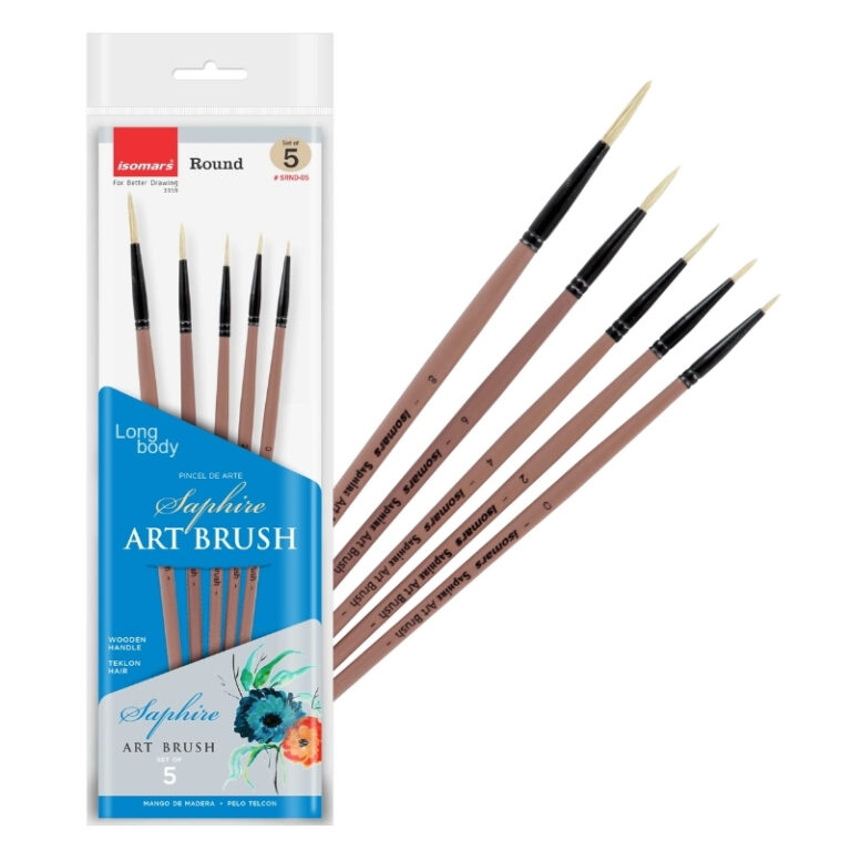 ISOMARS Saphire Paint Brush Round Set of 5