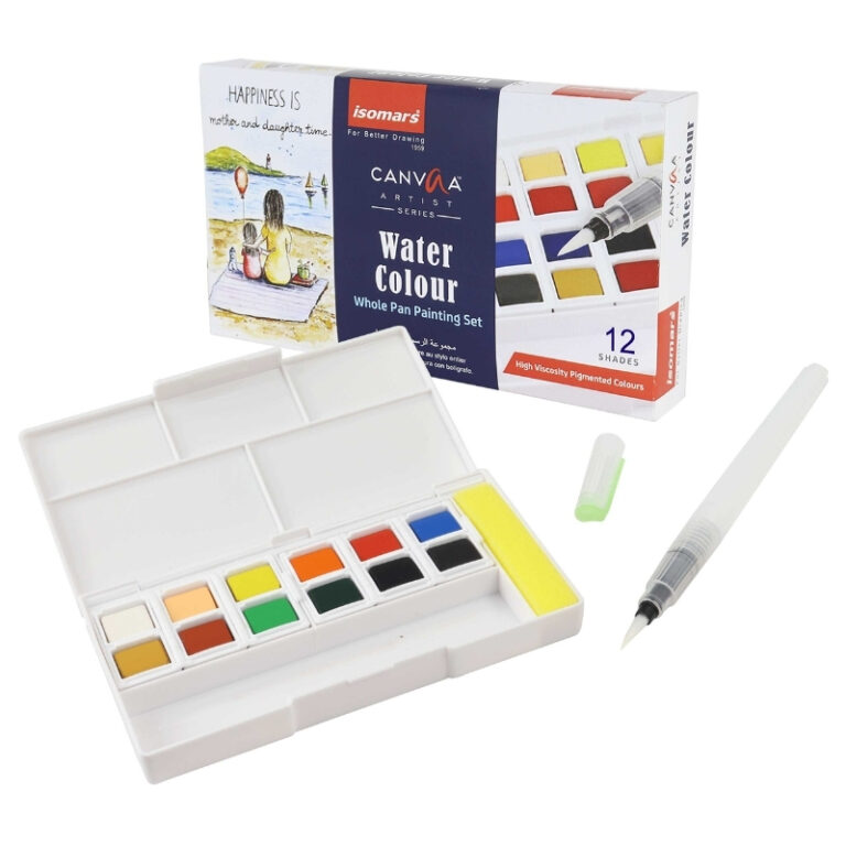 ISOMARS Watercolor Pans Set Of 12 Colors