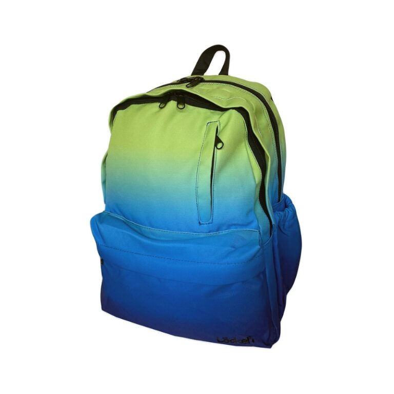 Locker School Backpack Gradient Blue Lime