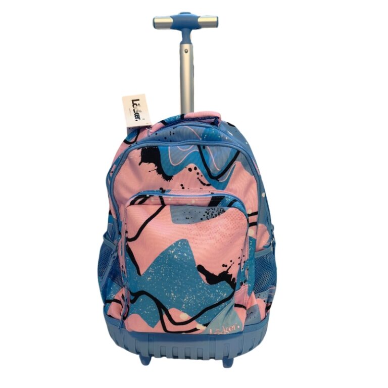 Locker School Kids Trolley Backpack Pink Blue