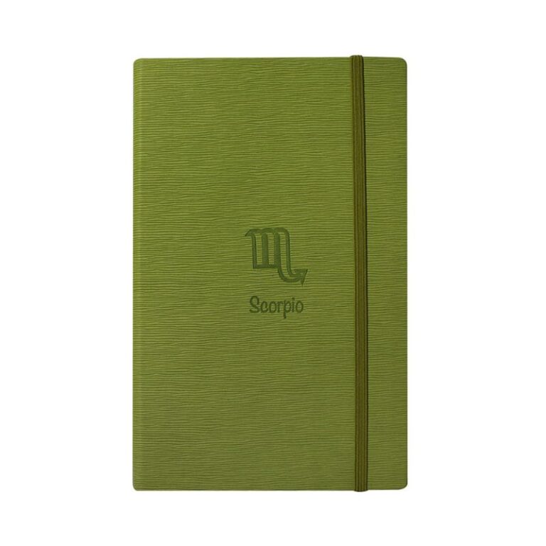 Paperconcept Horoscope Notebook PU waves Hard cover line 13×21 cm Green