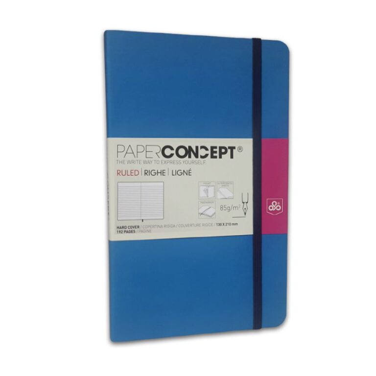 Paperconcept Executive Notebook PU Pastel Hard Cover Line 13×21 cm Blue