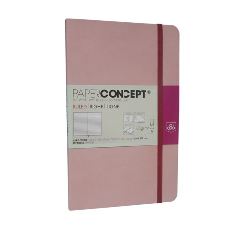 Paperconcept Executive Notebook PU Pastel Hard Cover Line 13×21 cm Pink