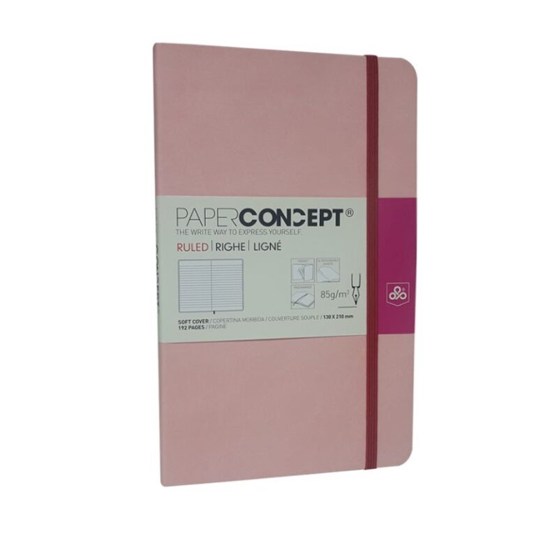 Paperconcept Executive Notebook PU Pastel Soft Cover Line 13×21 cm Pink