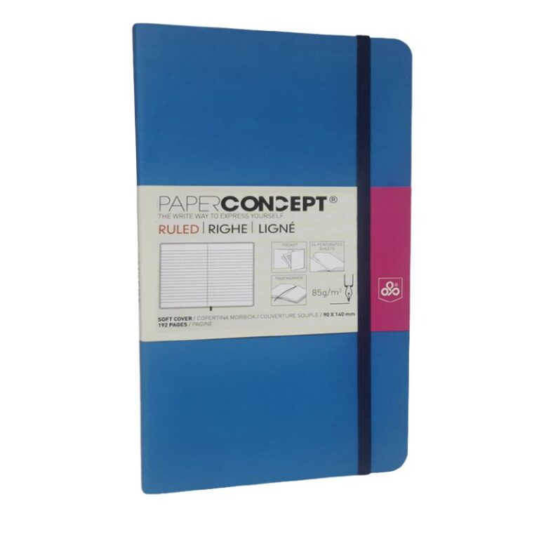 Paperconcept Executive Notebook PU Pastel Soft Cover Lined 9×14 cm Blue