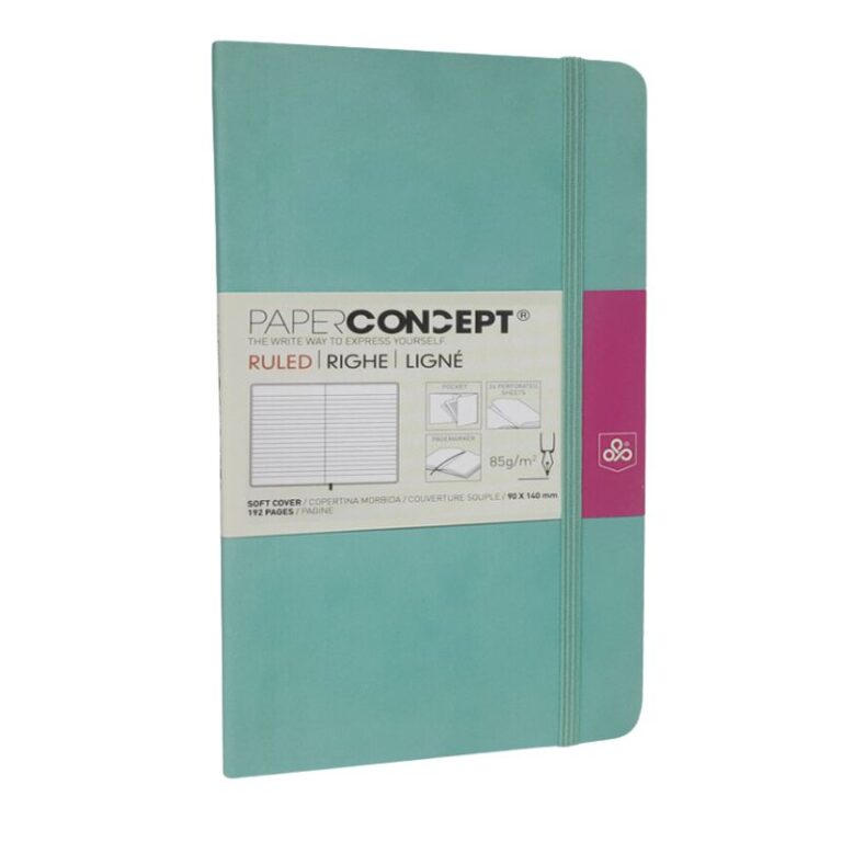 Paperconcept Executive Notebook PU Pastel Soft Cover Lined 9×14 cm Green