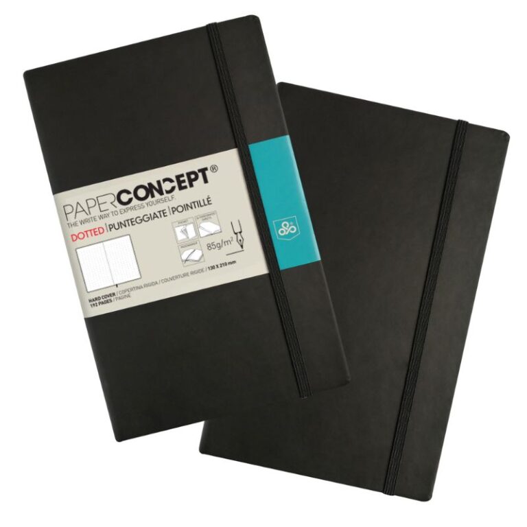 Paperconcept Executive Notebook PU Hard Cover Dotted 13×21 cm Black