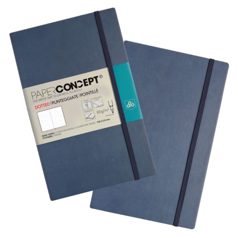 Paperconcept Executive Notebook PU Hard Cover Dotted 13×21 cm Jeans