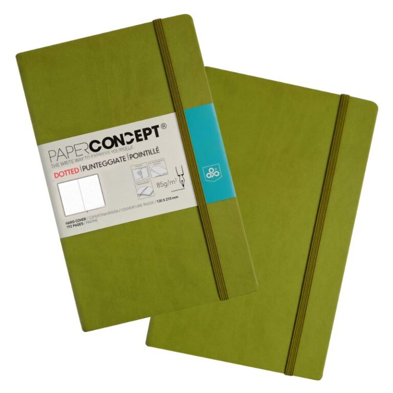 Paperconcept Executive Notebook PU Hard cover dotted 13×21 cm Kiwi