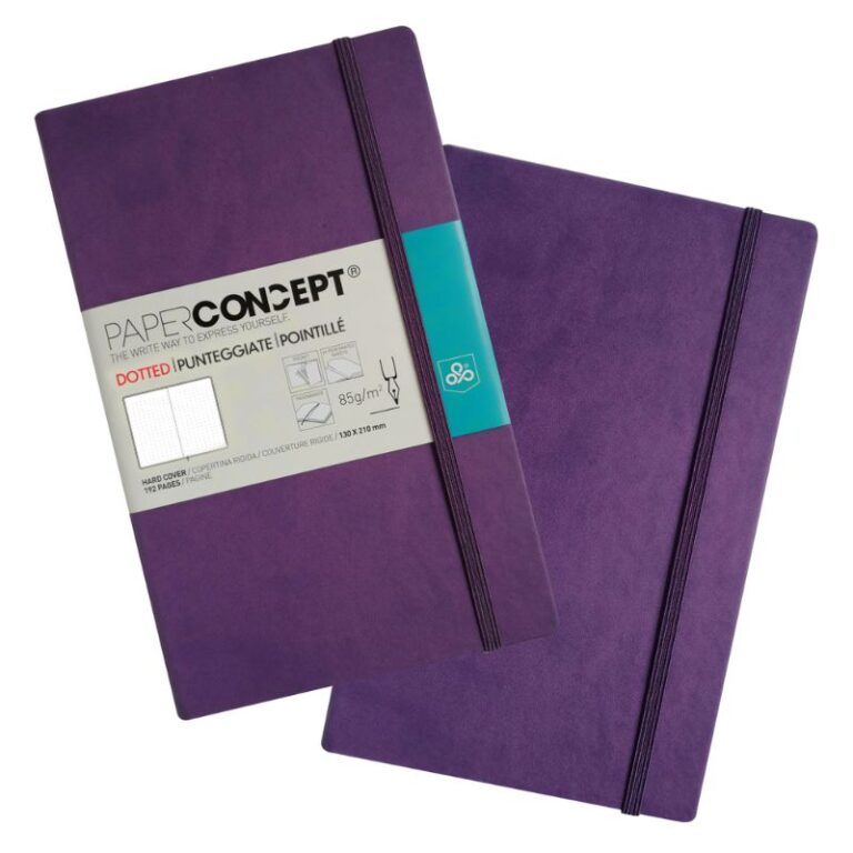 Paperconcept Executive Notebook PU Hard Cover Dotted 13×21 cm Purple