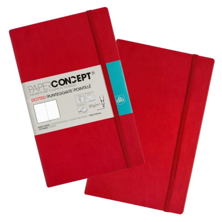 Paperconcept Executive Notebook PU Hard Cover Dotted 13×21 cm Red