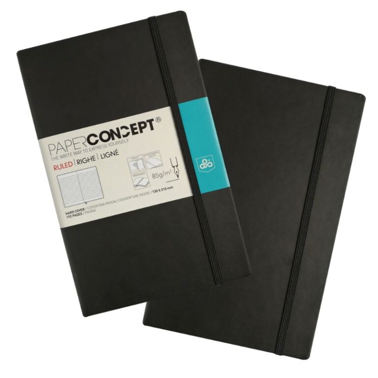 Paperconcept Executive Notebook PU Hard Cover Lined 13×21 cm Black