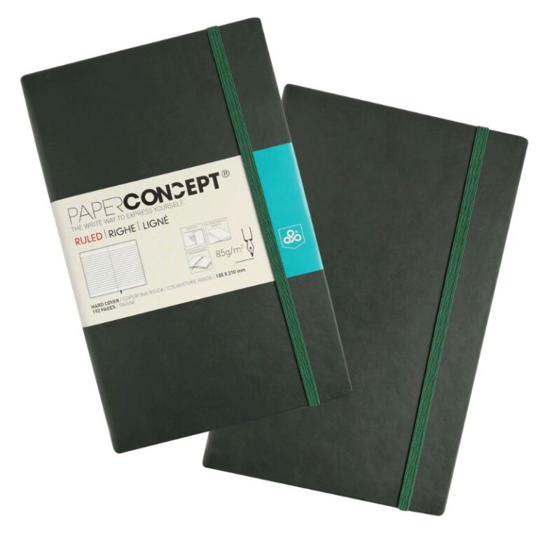 Paperconcept Executive Notebook PU Hard Cover Lined 13×21 cm Dark Green