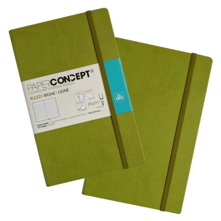 Paperconcept Executive Notebook PU Hard Cover Lined 13×21 cm Kiwi