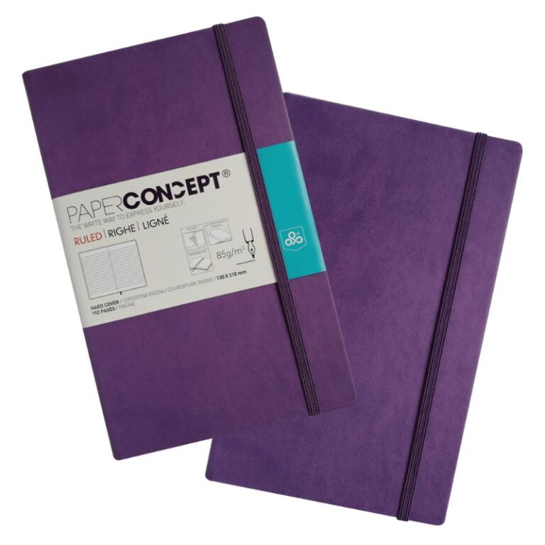 Paperconcept Executive Notebook PU Hard Cover Lined 13×21 cm Purple