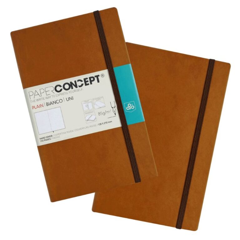 Paperconcept Executive Notebook PU Hard Cover Plain 13×21 cm Camel