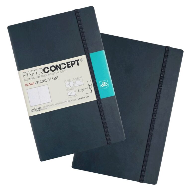 Paperconcept Executive Notebook PU Hard Cover Plain 13×21 cm Dark Blue