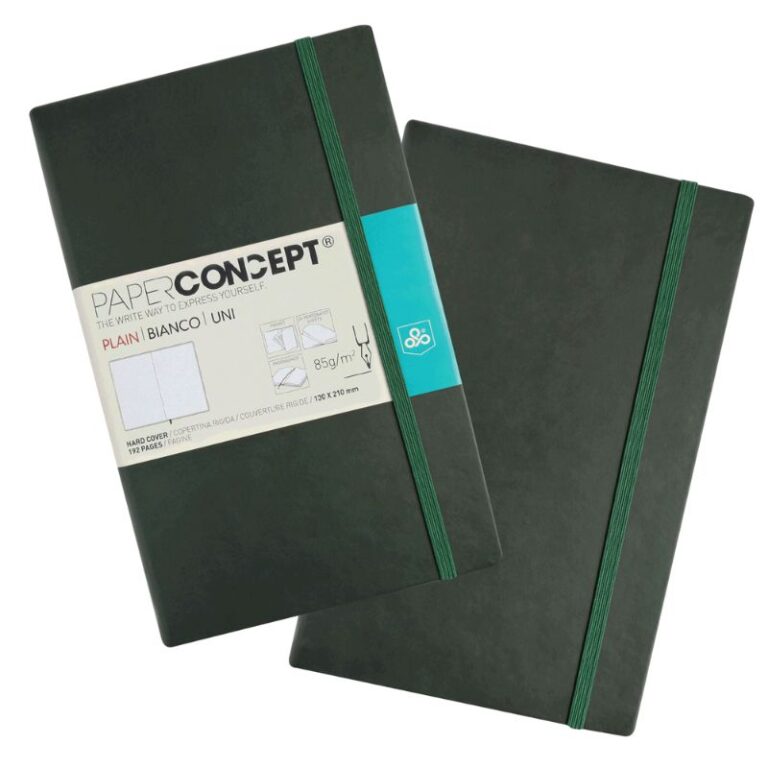 Paperconcept Executive Notebook PU Hard Cover Plain 13×21 cm Dark Green