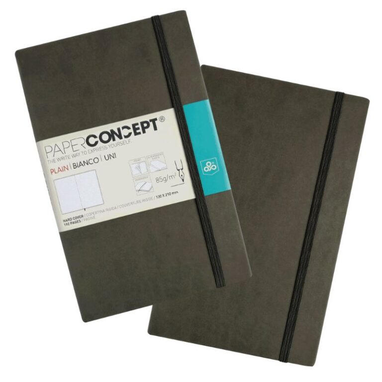 Paperconcept Executive Notebook PU Hard Cover Plain 13×21 cm Dark Grey