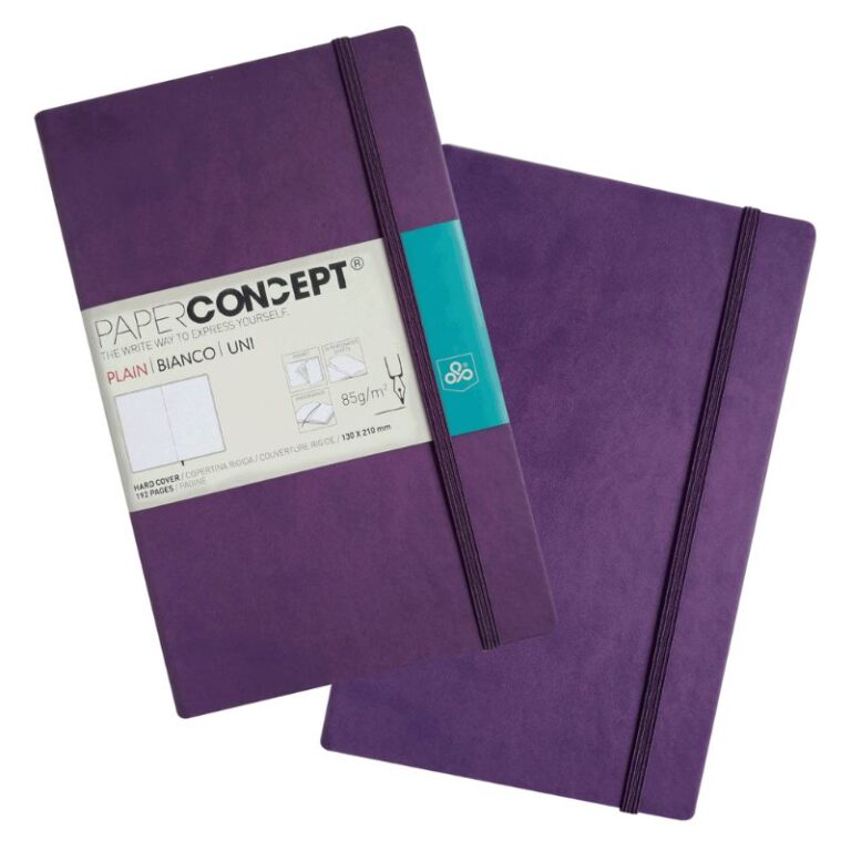 Paperconcept Executive Notebook PU Hard Cover Plain 13×21 cm Purple