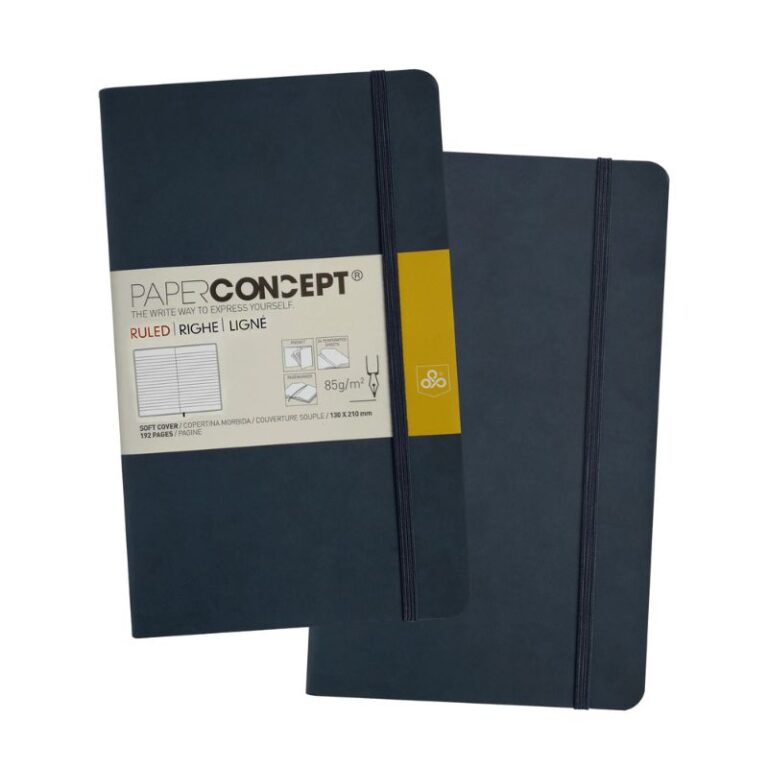 Paperconcept Executive Notebook PU Soft Cover Line 13×21 cm Dark Blue