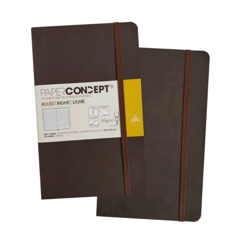 Paperconcept Executive Notebook PU Soft Cover Line 13×21 cm Dark Brown