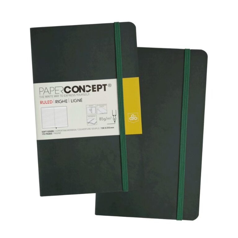 Paperconcept Executive Notebook PU Soft Cover Line 13×21 cm Dark Green