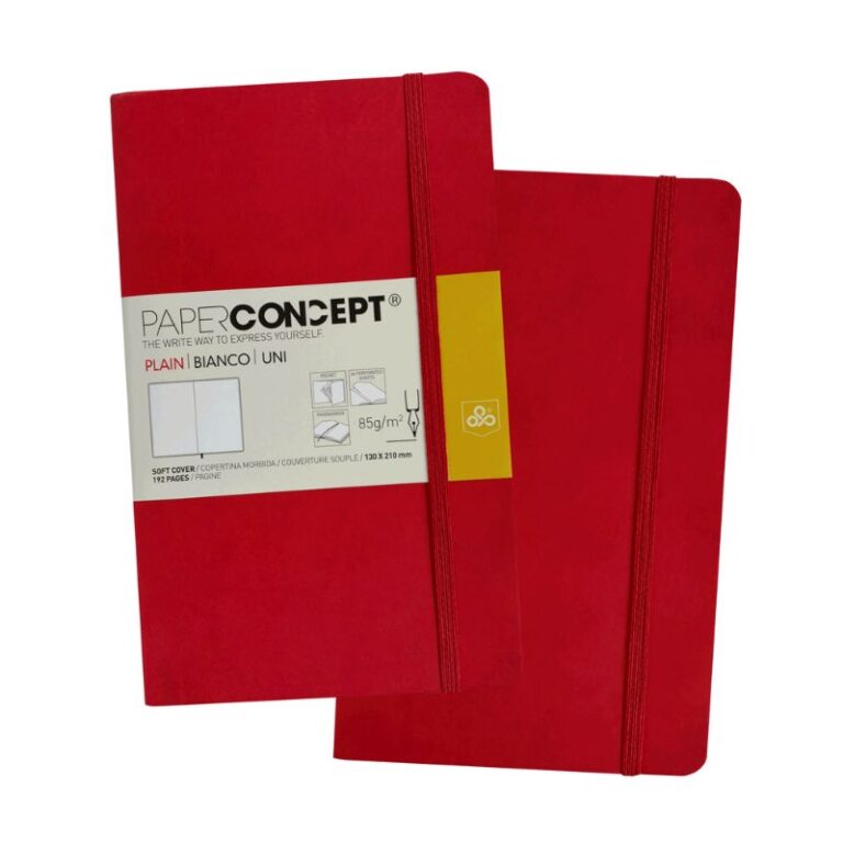 Paperconcept Executive Notebook PU Soft Cover Plain 13×21 cm Red