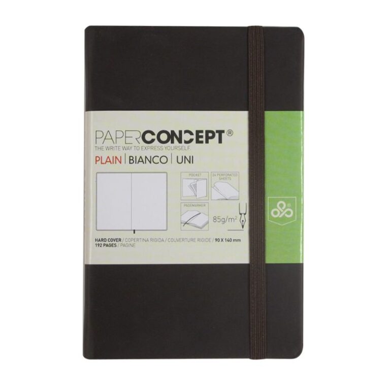 Paperconcept Executive Notebook PU Hard Cover Plain 9×14 cm Dark Brown