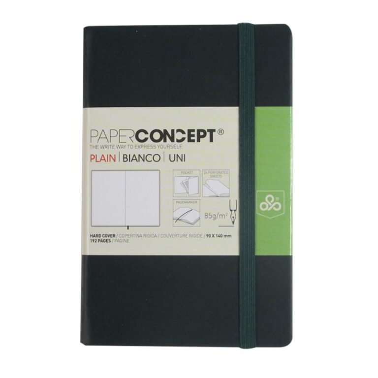 Paperconcept Executive Notebook PU Hard Cover Plain 9×14 cm Dark Green