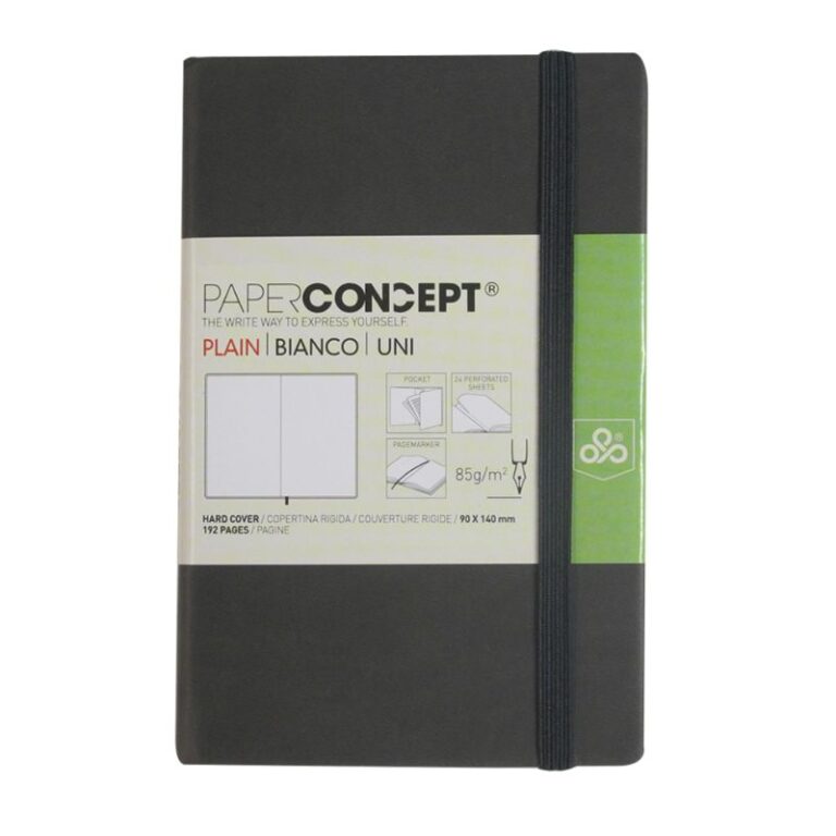 Paperconcept Executive Notebook PU Hard Cover Plain 9×14 cm Dark Grey