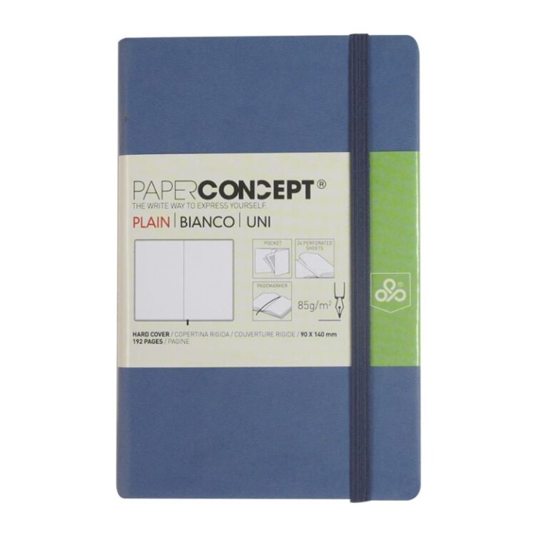 Paperconcept Executive Notebook PU Hard Cover Plain 9×14 cm Jeans