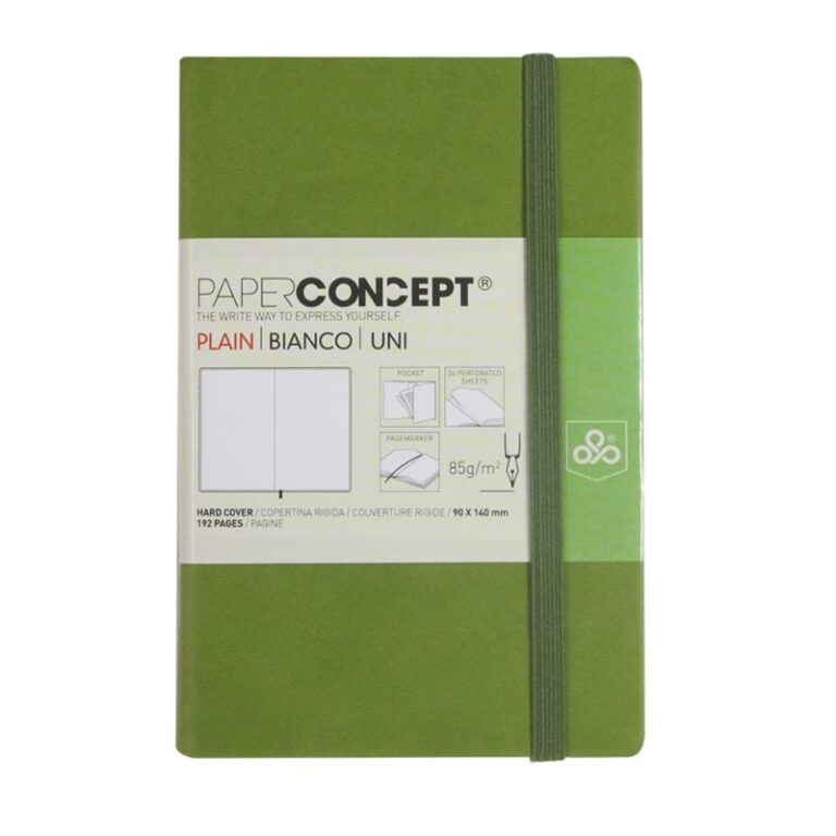 Paperconcept Executive Notebook PU Hard Cover Plain 9×14 cm Kiwi