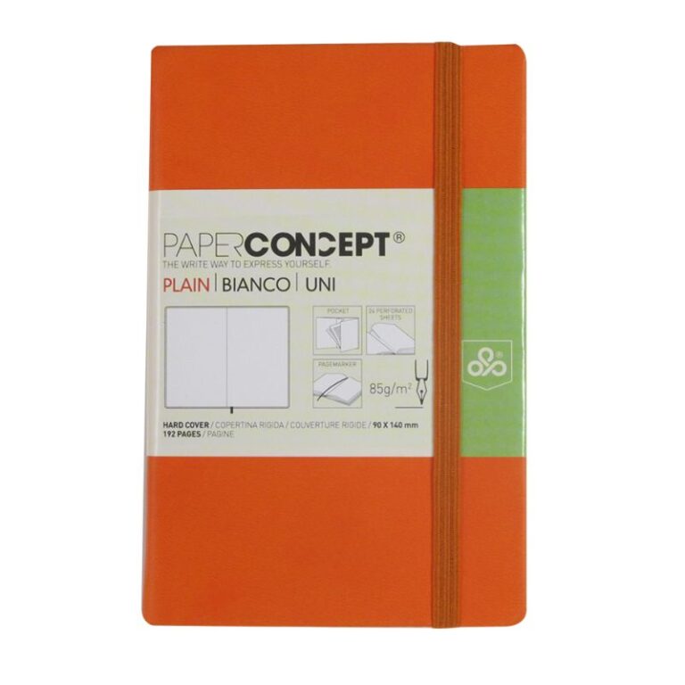 Paperconcept Executive Notebook PU Hard Cover Plain 9×14 cm Orange